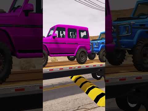 Flatbed Truck Mcqueen - Transportation with Truck - Pothole vs Car | BeamNG.Drive #13