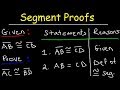 Exploring Two Column Proofs for Congruent Segments