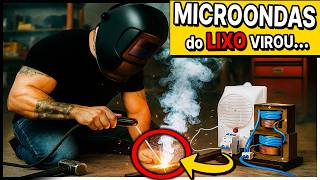 🔧 Como Fazer MÁQUINA DE SOLDA CASEIRA!!! com TRANSFORMADOR DE MICROONDAS 🔥