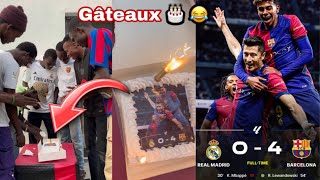 Quand les supporters de barça se moque des supporters du réal Madrid ? à mourir de rire 🤣🤣🎂4-0