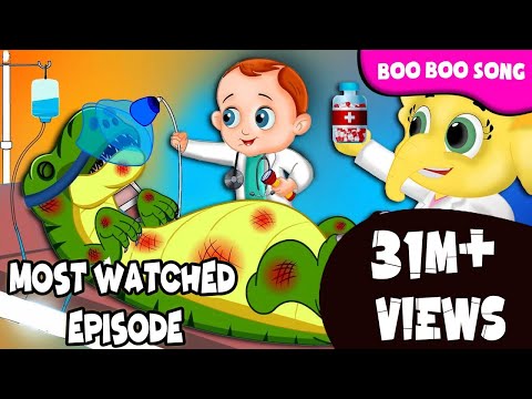 Boo Boo Song Baby Doctor | Dinosaur Sick Song + More Nursery Rhymes &Kids songs|@Honeymelonkidstv