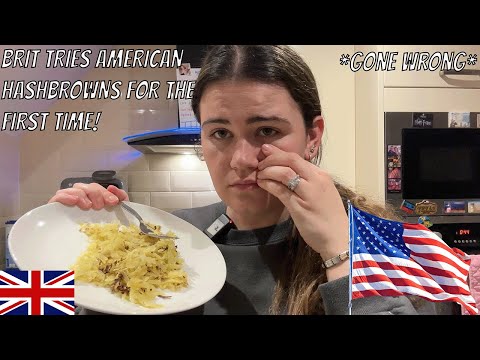 Brit Tries American Hash Browns for the First time! (Gone Wrong)