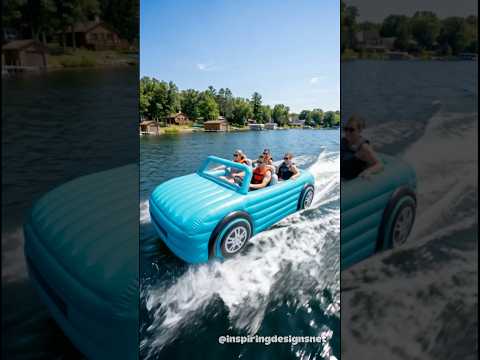 We tried out an inflatable car boat! ๐ An absolute must for those summer lake days! ๐ฑ๐