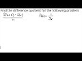 Difference Quotient and Function Analysis