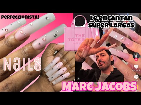 🌸RECREANDO LAS UÑAS DE MARC JACOBS/ le encantan súper largas 🎀swarosky original ✨