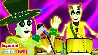💀Esqueletos en un Concierto de Rock Espeluznante 🎸| Canciones de Halloween | Pueblo Teehee