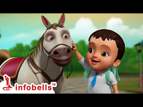 चल मेरे घोड़े-Chal Mere Ghode Tik Tik Tik | Hindi Rhymes for Children | Infobells #hindirhymes