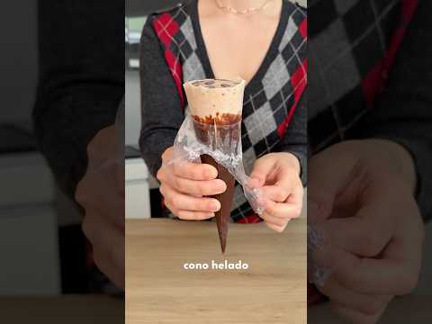 CONO HELADO DE CHOCOLATE 🍦#heladosaludable