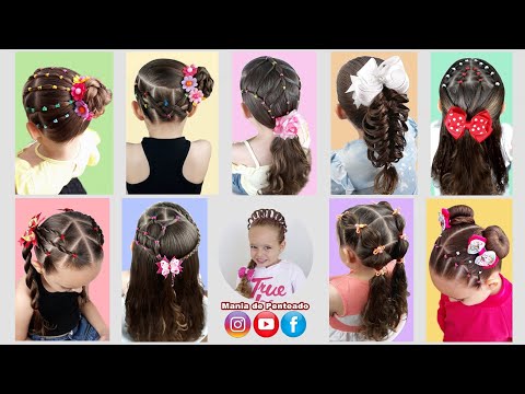 9 Penteados Infantis Fáceis para Escola ou Passeios 💕| 9 Easy Hairstyles for School or Outings.😍