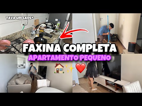 FAXINA COMPLETA NO APARTAMENTO PEQUENO | TAVA UM CAOS | ficou muito aconchegante😍🏠