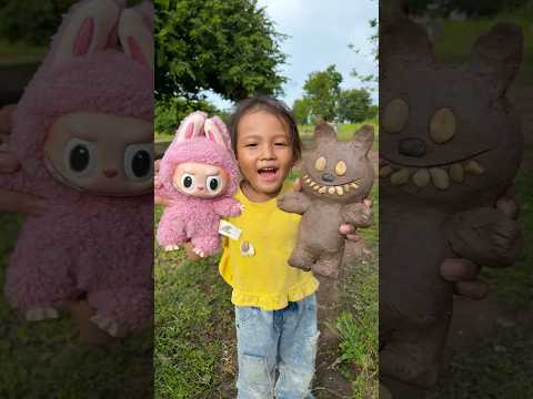 Make Labubu From Clay #Labubu #bushcraft #shorts #camping #outdoors