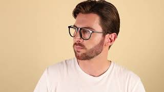 Boss 1640/CS with Clip-On 284/LB Oval Black Eyeglasses