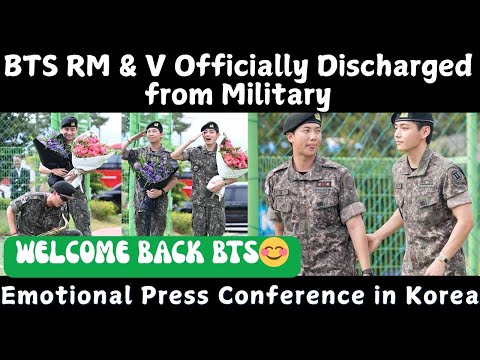 BTS live | BTS RM & V Officially Discharged from Military | Emotional Press Conference in Korea