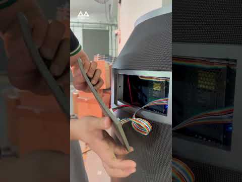 Experience the seamless installation of LED panels up close.#ledscreen #leddisplay #customled