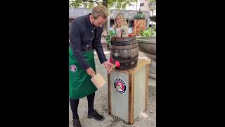 Harry Kane opening a beer barrel for the Oktoberfest | Bayern x Paulaner partnership