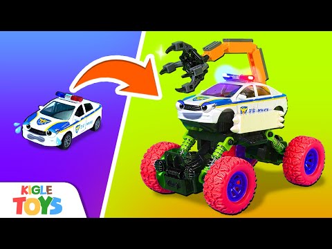 Change the Police Car Into a Monster Truck with Claws🤩 Cocobi Toy Car Repair Shop