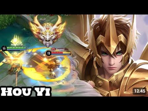 Honor of Kings Hou Yi Golden Sagittarius Skin Gameplay Rank Platinum IV