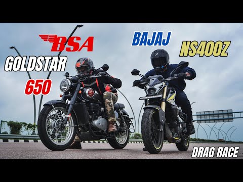 BSA GOLDSTAR 650 Vs Bajaj Pulsar NS400z Drag Race