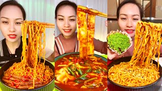 ASMR SPICY FOOD NOODLES CHINESE MUKBANG | 중국라면 먹방 | 매운날개 먹기 먹방 | 중국 면 계란 먹방 | 불닭볶음면 떡볶이 먹방