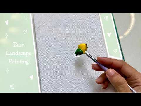 Easy landscape painting/ pathway painting/ Acrylic painting tutorial for beginners