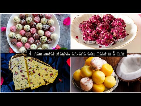 4 new sweet recipes you can make in 5mins|diwali sweet recipes|sweet recipes|christmas sweet recipes