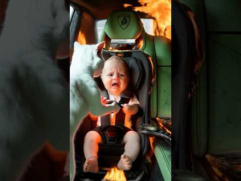 Heroic Cat Escapes Flaming Lamborghini with Baby – Shocking Rescue!
