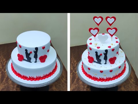 Anniversary Step Cake | Heart Shape Anniversary Cake | One Step Couple Cake Design