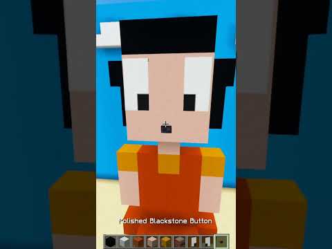 Minecraft Squid Game Green Light Red Light Doll With Music 🔥❤ (Little One) #shorts #squidgame
