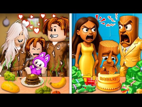 ROBLOX Brookhaven 🏡RP: Poor Family Vs Rich Family! Sad Birthday 😥 | Roblox Animation