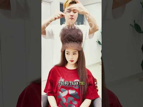 Anh thợ tạo mẫu tóc thành chiếc nón cho cô gái #Chamhoi2000