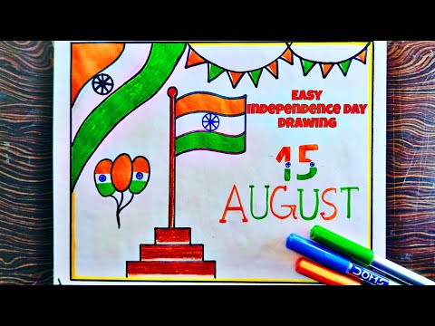 15 August🇮🇳 || Independence day drawing || Easy drawing step by step || India flag Drawing