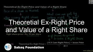 Theoretial Ex-Right Price and Value of a Right Share