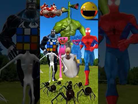 Hulk VS Long Leg VS Ice Scream VS Cartoon Cat 🐱 Pac-Man 🤣 Spider #shotrs