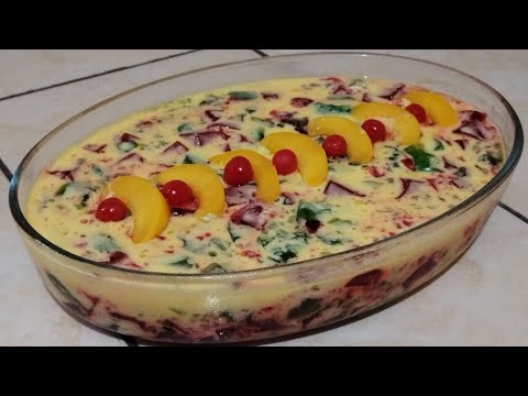 POSTRE FÁCIL GELATINA MOSAICO CON FLAN RIQUÍSIMO /Cocina con Jenny