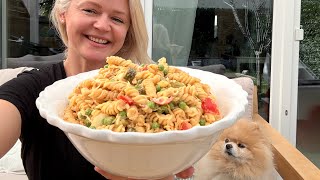 Allerbester Nudelsalat! Den können wir jeden Tag essen! Einfaches Rezept mit Erbsen! Nudelnrezept
