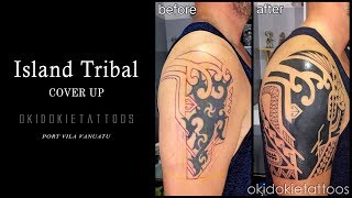Tribal cover up tattoo