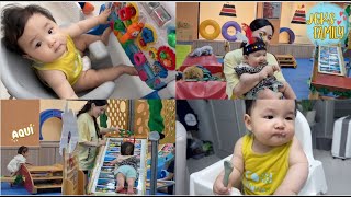 Lastimé feo la piernita de mi bebé 😭 Cumplimos 8 meses y fuimos al Gymboree con los abuelitos 🥹