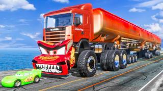 Giant Truck Explosive McQueen Car Eater VS Cars Lightning McQueen Monsters Beamng Drive #459