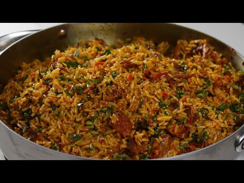 How to make Nigerian Native Rice (Palm Oil Rice)