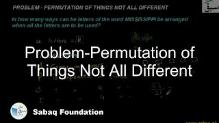 Problem-Permutation of Things Not All Different