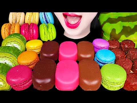 ASMR Macaron Ice Cream Dessert 마카롱 아이스크림 디저트 먹방 Mukbang, Eating