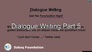 Dialogue Writing Part 5