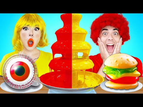 EATING ONLY ONE COLOR FOOD CHALLENGE FOR 24 HOURS | LAST TO STOP EATING WINS BY CRAFTY HACKS SHORT