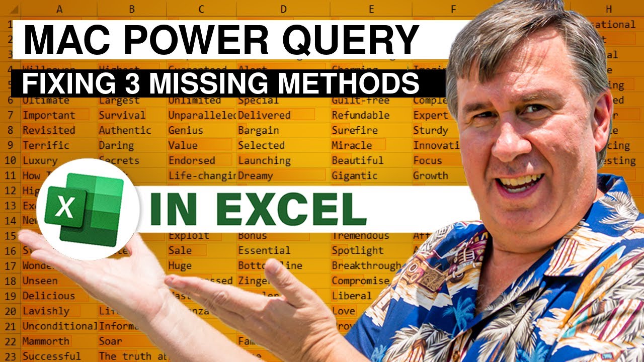 Mac Excel Power Query Three Missing Connector Workarounds – Episode 2597