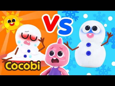 Snowman Is Melting! HOT vs COLD🥵🥶 + More Fun Songs for Kids | Cocobi