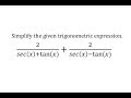 Simplifying Trigonometric Expressions