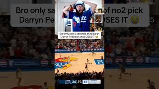 Bro only saw 5 seconds of no2 pick Darryn Peterson and LOSES IT😭 #nba #nbadraft #jazz #fyp