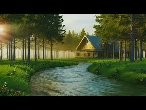 Beautiful relaxing music with piano water sound and bird sound for stress relief and dewp sleep