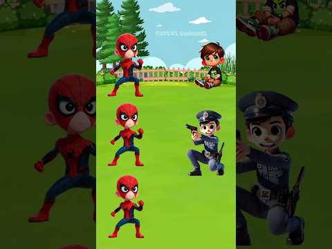 Let's help find the thief who disguised himself as Spiderman #shortfeed #english #cartoon #animation