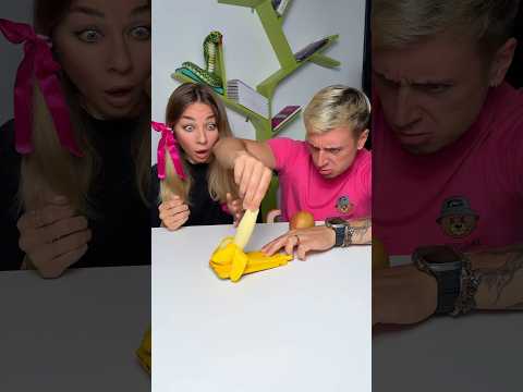 He almost destroyed her new phone case cause thought it was real banana ๐ณ๐